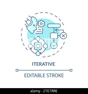 Thin line simple blue iterative icon concept Stock Vector