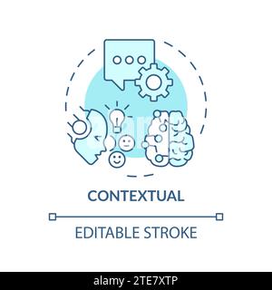 Thin line simple blue contextual icon concept Stock Vector