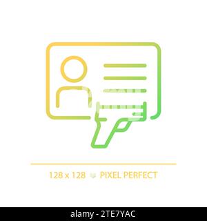 2D thin line pixel perfect gradient weapon license icon Stock Vector