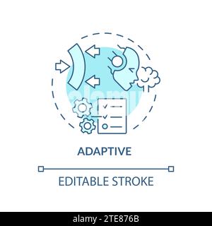 Thin line simple blue adaptive icon concept Stock Vector