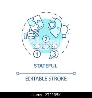 Thin line simple blue stateful icon concept Stock Vector