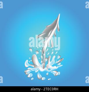 splash milk falling vector Stock Vector