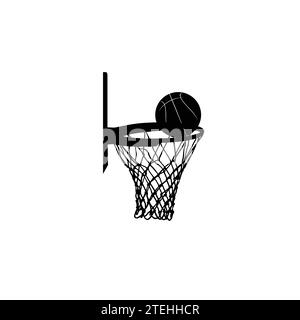 Icons for basketball that are flat. Sporting icons in white and black. Basketballs in vector form. Stock Vector