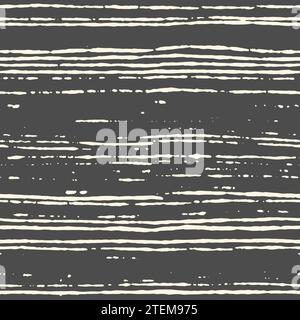 Seamless striped pattern hand painted with ink brush. Tileable grungy texture for endless wallpapers. Vector illustration Stock Vector