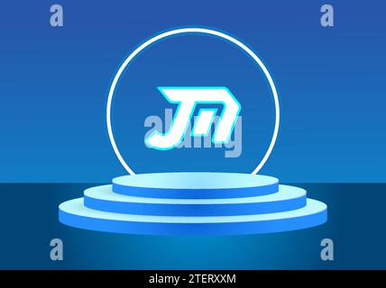 Letter JM blue logo sign. Vector logo design for business. Stock Vector
