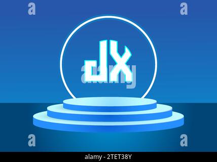 Letter JX blue logo sign. Vector logo design for business. Stock Vector
