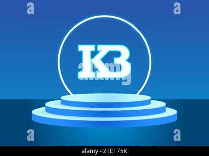 Letter KB blue logo sign. Vector logo design for business. Stock Vector