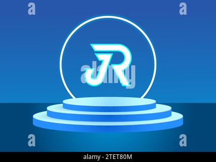 Trendy letter J and R, JR logo design template. Minimal monogram ...