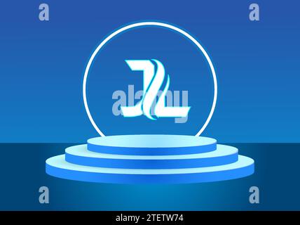 Letter JL blue logo sign. Vector logo design for business. Stock Vector