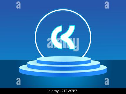 Letter Kc blue logo sign. Vector logo design for business. Stock Vector