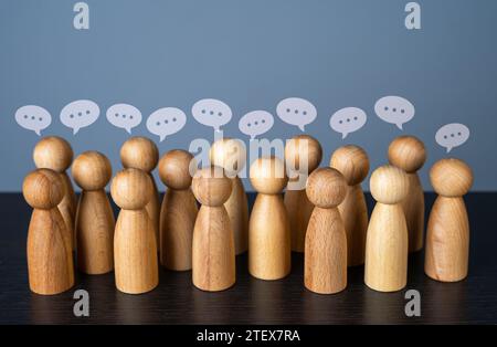 Group conversations. Communication and commenting. Survey and expression of opinions. Feedbacks reviews. Mutual relations. Brainstorming, fresh new id Stock Photo