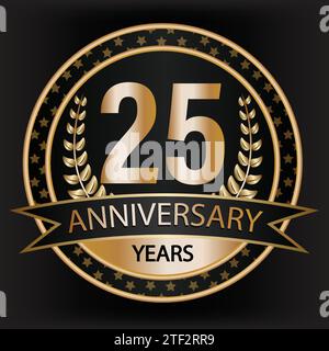 25 th anniversary distinctive stamp Stock Vector
