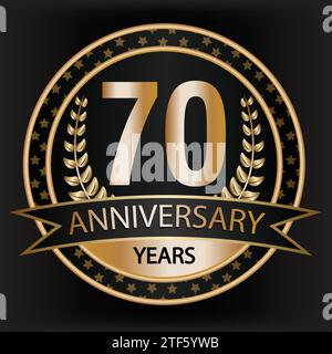 70 th anniversary distinctive stamp Stock Vector