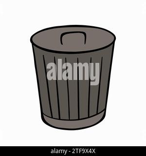Vector isolated illustration of a trash can. Trash can icon. Stock Vector