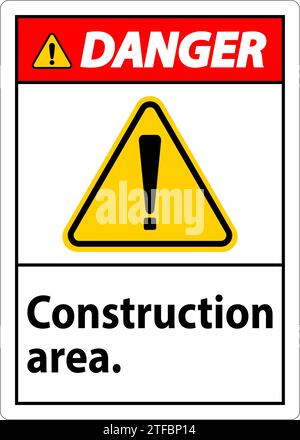 Danger Sign Construction Area Stock Vector Image & Art - Alamy