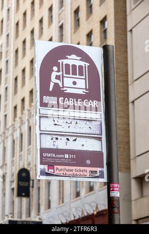 Cable Car Stop In Union Square San Francisco Pride Weekend June 24, 2023 Stock Photo