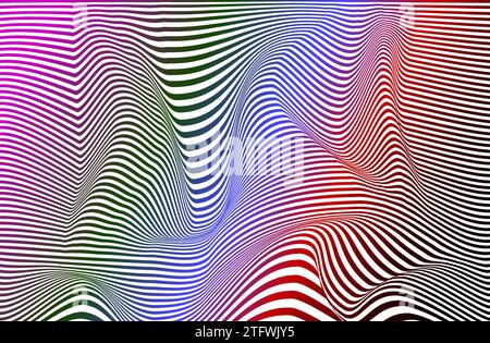 Colorful psychedelic optical illusion background Stock Vector