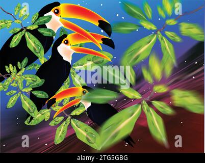 Tropical Toucan Stock Vector