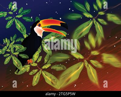 Tropical Toucan Stock Vector