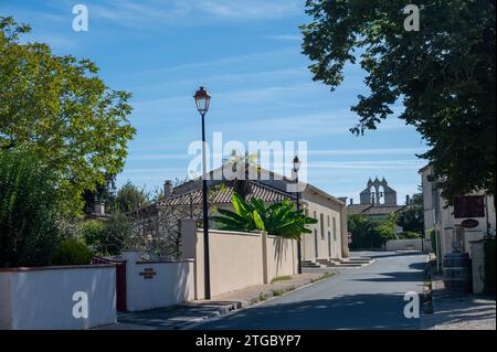 City Lalande de Pomerol near Saint-Emilion wine making region, growing of Merlot or Cabernet Sauvignon red wine grapes, France, Bordeaux in summer Stock Photo