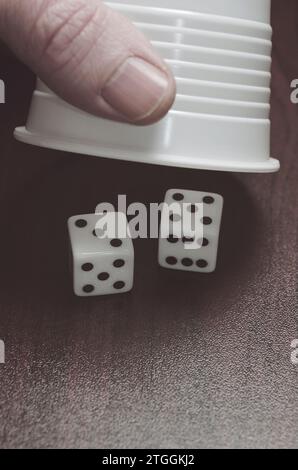 dice and dice cup Stock Photo