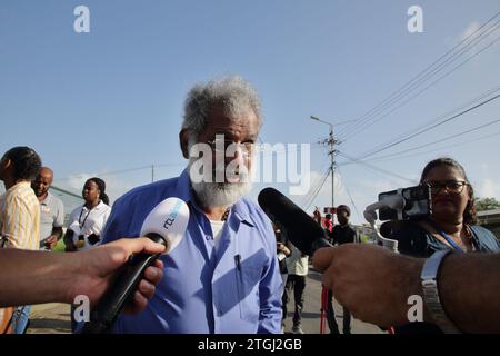 PARAMARIBO - Lawyer Irvin Kanhai of Desi Bouterse and four other suspects after the final verdict in the criminal case surrounding the December murders of 1982 in which fifteen defenseless men died. Surinamese former president and former army leader Desi Bouterse has been sentenced to twenty years in prison for his role in the murders. ANP RANU ABHELAKH netherlands out - belgium out Stock Photo