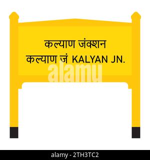 Kalyan junction in Mumbai railway board vector illustration isolated on white Stock Vector