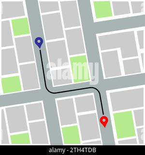 Abstract green street map of the city vector illustration Stock Vector