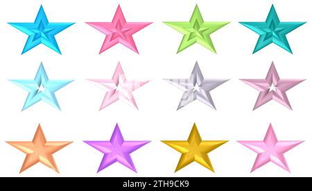 golden and colorful stars stickers Stock Photo - Alamy