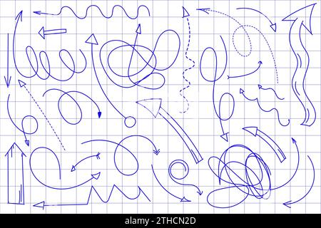 Hand-Drawn Doodle Set Features Arrows And Other Elements Stock Vector