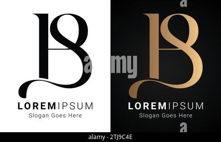 Luxury Initial SP or PS Monogram Text Letter Logo Design Stock Vector