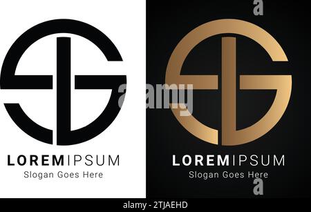 Luxury Initial LS or SL Monogram Text Letter Logo Design Stock Vector