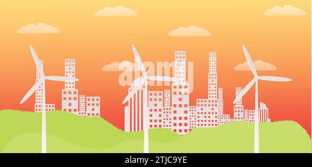 Clean Energy and Sustainable Cities Stock Vector