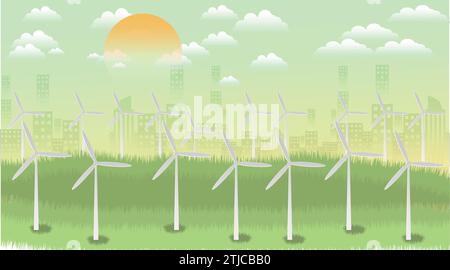 Clean Energy and Sustainable Cities Stock Vector