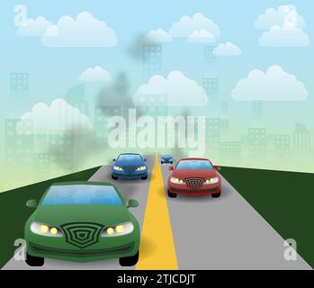 Urban Pollution and Traffic Stock Vector