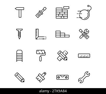 Construction toolbox line icon. Architect portfolio sign. Continuous ...