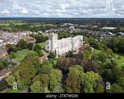 Christchurch Priory Dorset UK  drone,aerial Stock Photo