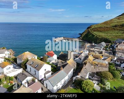 Gorran Haven small coastal village Cornwall UK drone,aerial Stock Photo