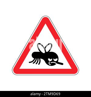 Attention Mosquito sign. Mosquitoes Caution! Stock Vector