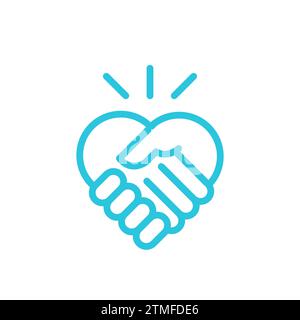 Hand shake icon. From blue icon Stock Vector