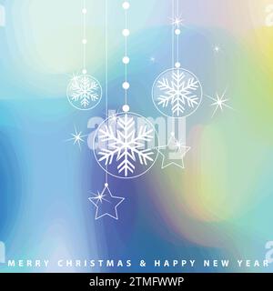 Snowflake Christmas New Year card, greeting card Stock Vector