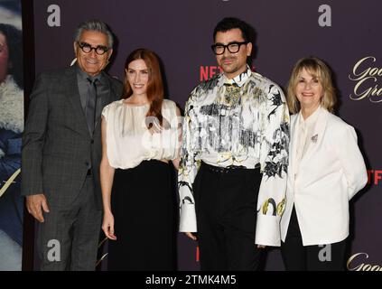 Los Angeles, California, USA. 19th Dec, 2023. (L-R) Eugene Levy, Sarah Levy, Daniel Levy and Deborah Divine attend the Los Angeles Premiere of Netflix's 'Good Grief' at The Egyptian Theatre Hollywood on December 19, 2023 in Los Angeles, California. Credit: Jeffrey Mayer/Jtm Photos/Media Punch/Alamy Live News Stock Photo