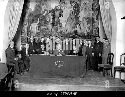 Closing session of the national congress of Postal Employees, Chaired by Martínez Barrio (1931) -Approximate date. Credit: Album / Archivo ABC Stock Photo