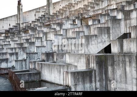 Abandoned unfinished sport stadium construction site in Zvolen.Slovakia. Stock Photo