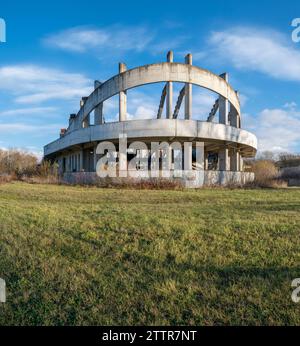 Abandoned unfinished sport stadium construction site in Zvolen.Slovakia. Stock Photo