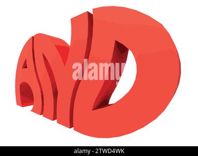 3D Rendering Typography Graffiti Logo Symbol  Word And suitable for use on clothing t shirt, jewelry necklaces, birthday souvenirs, engagements, weddi Stock Vector