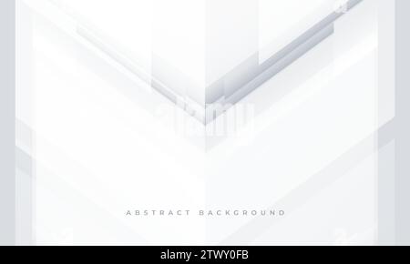 Abstract futuristic technology background with white and grey geometric 3D arrows. Vector illustration Stock Vector