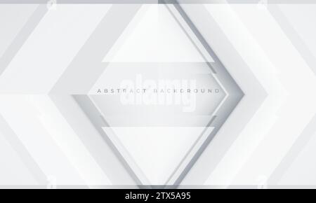White and gray abstract technology background with 3D geometric rhombus frame. Vector illustration Stock Vector