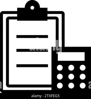 accounting, clipboard glyph icon isolated, marketing , planning Stock Vector