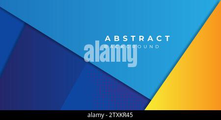Geometric blue and orange background vector illustration Stock Vector